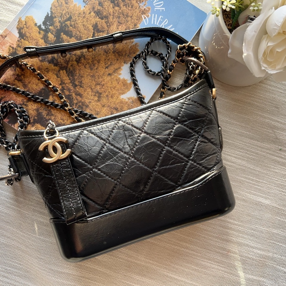 Chanel Small Calfskin Gabrielle Hobo Black